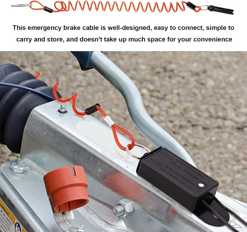 ZNDAW 2PCS Trailer Brake Away Cable, 4FT High Rebound Towing Coiled Wire with Stainless Steel Carabiner & Pin, Heavy Duty RV Emergency Brake Safety Cables for Breakaway Trailer Systems - Image 4